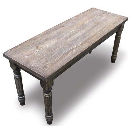 KD GABINETES Demi Rustic Dining Bench, Weathered Grey KD2533042